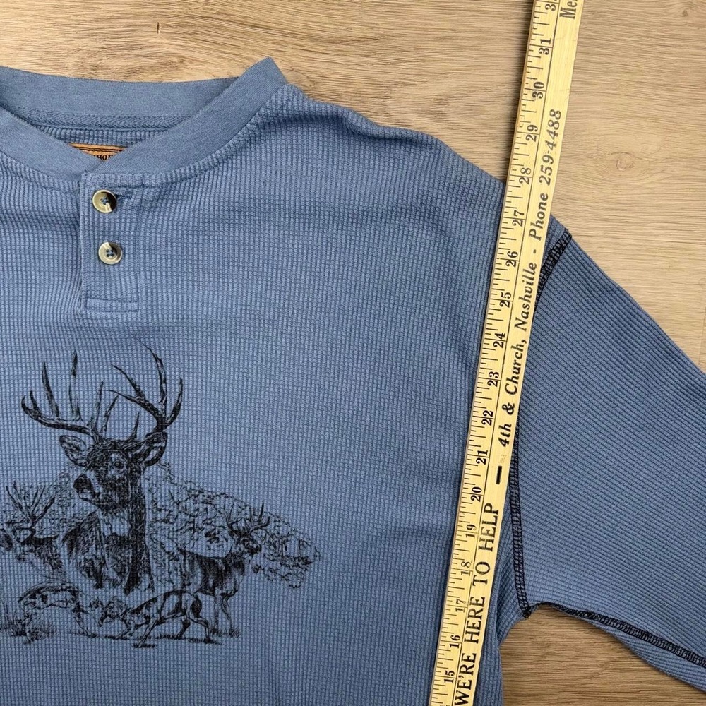 Buckhorn River White Tailed Deer Henley Thermal Shirt 3XL - Picture 5 of 7